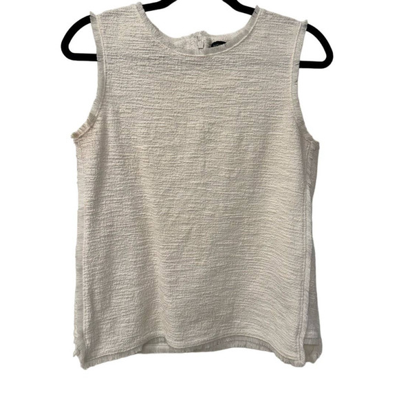 Banana Republic Tops - Banana Republic Boucle Boxy White Sleeveless Career Blouse Size Medium
